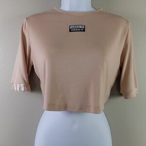 Adidas Ash Pearl Sexy Half Sleeve Cropped Top Size Small